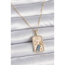 Mena Rise 316L Çelik Gold Renk Zincir Kova Burcu Zirkon Taşlı Kadın Kolye - Lisinya