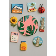 Nurdic Modern ve Dekoratif Yuvarlak Buzdolabı Magneti Magnet Büyük Boy 10X10 cm - Bella Botanik