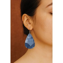 Nurdic Kadın- Küpe Desenli Stilist Kancalı Baskılı Küpe Damla Şeffaf Esme Jeans