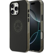 Mercedes-Benz iPhone 16 Pro Max Uyumlu Kılıf Mercedes Benz Lisanslı M-Safeli Buzlu Pc Nostaljik Yıldız Kapak Siyah