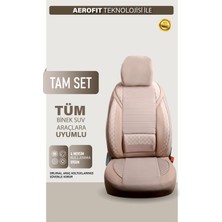 AG Store Toyota Ch-R Uyumlu Yarı Deri Oto Koltuk Kılıfı Ön/arka Set Elix Seri Bej