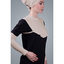 Hürrem Bone Bej Tesettür Boyunluk Viskon Kumaş Düz 1003_12
