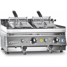 Pimak Elektrikli Musluklu 600 Snack Seri Set Üstü Model Fritöz 10+10 Lt 70 x 60 x 30 (Cm)