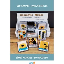 Letsii Simli Kapaklı Cep Aynası 8.5 cm x 6 cm