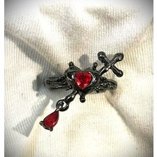 Dükkan Design Haçlı Kalp Gotik Yüzük