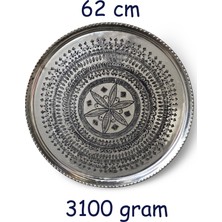 Binbir Trend 62 cm El Işlemeli Otantik Desenli Kalın Urfa Bakır Tepsi - KALAYLI-TPS456