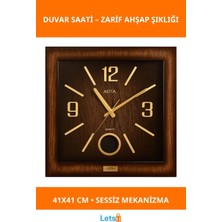 Letsii Ahşap Tasarımlı Şık Duvar Saati 41X41 cm