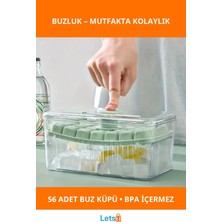 Letsii Basmalı Hazneli Pratik Buzluk 56 Adet Buz Küpü Kapasiteli Bpa Içermeyen
