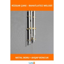 Letsii Boncuklu Metal Rüzgar Çanı Ahşap ve Boncuk Detaylı Dekoratif Ses Çanı