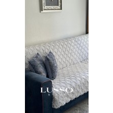 Lusso Stile Siena Gümüş Gri Koltuk Örtüsü 100x240