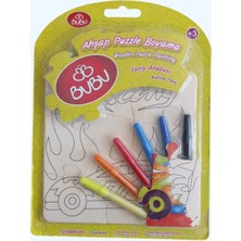 Turanyolu Ahşap Puzzle Boyama Seti – Doğal Malzeme, Renkli Eğlence