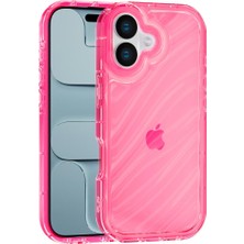 Vissona iPhone 16 Plus Uyumlu Telefon Kılıfı Kamera Çıkıntılı Kabartmalı Parlak Desenli Darbe Emici Silikon Kılıf