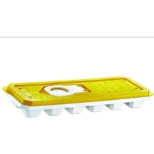 Turanyolu Kapaklı Plastik Kare Buzluk – 26X10 cm Dayanıklı Buz Kalıbı
