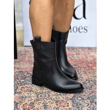 Sleipnir Hakiki Deri Kadın Siyah Kovboy Bot