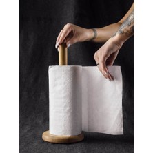 MCM Group Kaymaz Tabanlı Kağıt Havluluk - Yuvarlak Ahşap Kağıt Havlu Askılığı