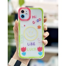 Go Aksesuar Iphone 11 Uyumlu (Köşeli - 12 Görünümlü ) Şeffaf Hi Good Baskı Desenli Silikon Kılıf