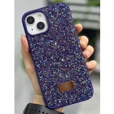 Go Aksesuar Iphone 14 Plus ve 15 Plus Uyumlu Elmas Tasarımlı Taşlı Işıltılı Parlak Pırlanta Silikon Kılıf