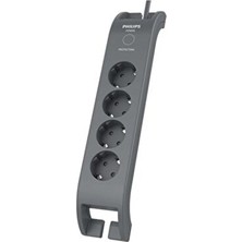 Philips SPN3140A/62  2 Metre 900J  4'lü Akım Korumalı Priz Siyah