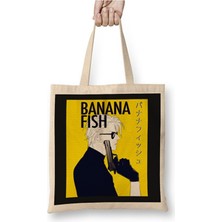 Toyaso Banana Fish Ash Lynx Eiji Okumura Anime Bez Çanta Uzun Saplı Alışveriş Çantası Plaj Çantası