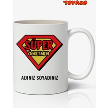 Toyaso Kişiye Özel Süper Öğretmen 24 Kasım Temalı Beyaz Kupa Bardak Öğretmene Hediye Öğretmenler Günü