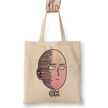 Toyaso Anime Manga One Punch Man Ok Bez Çanta Uzun Saplı Alışveriş Çantası Plaj Çantası