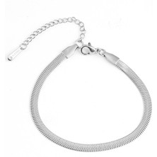 Çelik Italyan Bileklik Gümüş