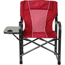 Campfit 7 kg Kamp Sandalyesi - Yönetmen Koltuğu Tekli Metal Tek Kişilik Katlanabilir Günlük Kırmızı