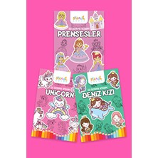 Staau Çocuk İlk Boyama Kitabım Eğlenceli Boyama Seti 4 Unicorn Prensesler Deniz Kızı