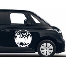 Sticker Dizayn Avcı Geyik ve Dağ Sticker - 4x4 Off Road Adventure Hunter Sticker - Araba Oto Karavan Motosiklet Sticker  02169