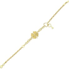 Assos Pırlanta Altın Yonca Figürlü Bileklik - 14K