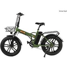 Alba Fold F Standart 500 Watt Katlanır Elektrikli Bisiklet Orman Yeşili Nfc 48V 10,4 Ah Batarya