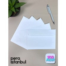 Pera İstanbul 100 Adet C6 Beyaz Davetiye Lüks Tebrik Kartı Mektup Mühür Cüzdan Büyük Kapasiteli Zarf 114X162MM