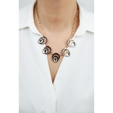 Liveyn Design Kristal Uçlu Bronz Kolye