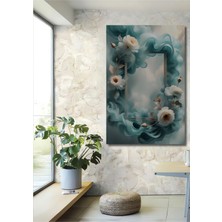 Teona Ahşap Su Damlası Çiçekleri Sulu Boya Görünümlü Dekoratif Ahşap Tablo Dikdörtgen Tablo