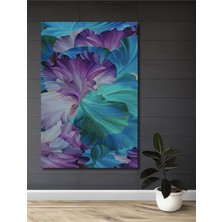 Teona Ahşap Canlı Çiçek Desenli Soyut Sanat Yağlı Boya Görünümlü Ahşap Dekoratif Tablo Dikdörtgen Tablo