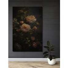 Teona Ahşap Romantik Gül Bahçesi Yağlı Boya Görünümlü Dekoratif Ahşap Tablo Dikdörtgen Tablo