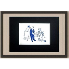 Karikatural Unknown 15x10cm Orijinal Karikatür Tablo