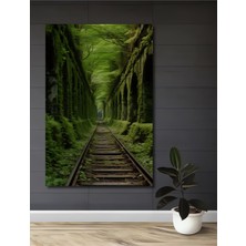 Teona Ahşap Orman Tüneli Yağlı Boya Görünümlü Ahşap Dekoratif Tablo Dikdörtgen Tablo