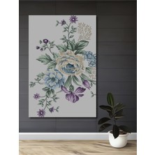 Teona Ahşap Romantik Çiçek Buketi Sulu Boya Görünümlü Dekoratif Ahşap Tablo Dikdörtgen Tablo