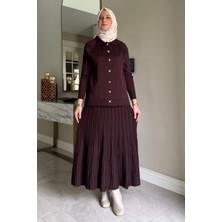 Rabia Şamlı Yonca Triko Takım Acı Kahve