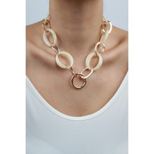 Liveyn Design Büyük Halka Gold Detay Kolye
