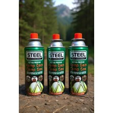Steel 3 Adet Kamp Gazı Bütan Propan Gaz Kartuşu 400 ml