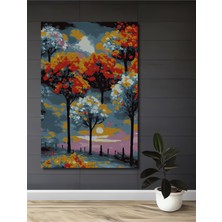 Teona Ahşap Sonbahar Rüyası Yağlı Boya Görünümlü Ahşap Dekoratif Tablo Dikdörtgen Tablo