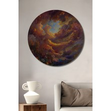 Teona Ahşap Rüya Gibi Yağlı Boya Görünümlü Ahşap Dekoratif Tablo Yuvarlak Tablo