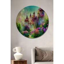 Teona Ahşap Peri Masalı Yağlı Boya Görünümlü Ahşap Dekoratif Tablo Yuvarlak Tablo