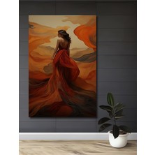 Teona Ahşap Alev Dansı Kadın Yağlı Boya Görünümlü Modern Sanat Ahşap Dekoratif Tablo Dikdörtgen Tablo