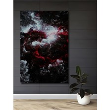 Teona Ahşap Kızıl Bulutların Kozmik Dansı Yağlı Boya Görünümlü Ahşap Dekoratif Tablo Dikdörtgen Tablo
