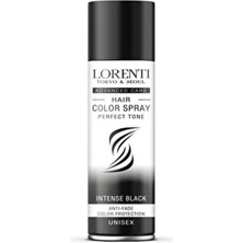 Lorenti Geçici Renkli Saç Spreyi - Siyah - Black 150 ml Mech