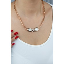 Liveyn Design Halka Zincir Inci Detay Kolye