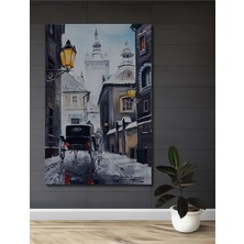 Teona Ahşap Prag Kalesi Yağlı Boya Görünümlü Ahşap Dekoratif Tablo Dikdörtgen Tablo